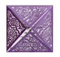 Laser cut burgundy rose wedding invitation with pearl cardstock and white insert - Dark Purple