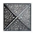 Laser cut black rose hollow wedding invitation pocket with elegant floral pattern - Charcoal Black