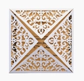 Κομψά προσκλητήρια γάμου laser-cut με λευκό λουλουδάτο εξώφυλλο και χαρτί kraft εσωτερικά - Λευκό