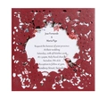 Partecipazione di nozze bordeaux tagliata al laser con elegante inserto acquerello - Rosso scuro
