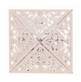Detailed laser-cut pattern on light pink wedding invitation with ornate lace design - Nude Pink