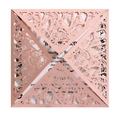 Invito matrimonio rosa intagliato al laser con farfalle e finitura perlescente - Rosa