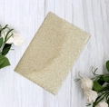 Elegant gold glitter rectangular wedding invitation card on white wood background - Lapis Lazuli