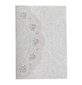 Biglietto glitter argento con rose tagliate al laser per inviti di nozze ed eventi - Argento Scintillante