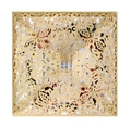 Invito a nozze quadrato dorato con pizzo floreale intagliato al laser di precisione - Beige Oro