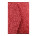 Macro shot of glittery red wedding envelope with sparkling texture and flap detail - Red