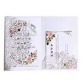 Elegantes weißes lasergeschnittenes Hochzeitsset mit floraler Innenkarte und RSVP-Karte - Laser-Cut-Komplettset (Hülle, Innenseite Und Umschlag) / Weiß