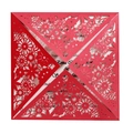 Elegante invito di nozze rosso intagliato al laser con inserto bianco vista dall'alto - Rosso Perlato