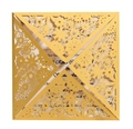 Elegante invito di nozze dorato tagliato al laser con inserto bianco perlescente - Oro