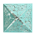Partecipazione matrimonio verde menta tagliata al laser con pizzo floreale elegante - Verde Menta