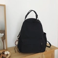 Zaino minimalista in nylon nero con doppi manici e ciondolo a forma di gufo carino - Nero con ciondolo