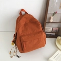 Zaino minimalista di grande capacità arancione bruciato con ciondolo a nappina etnico - Con Ciondolo / Arancione