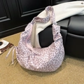 Bolso bandolera de leopardo lavanda con cordón ajustable y correa ancha de moda - Rosa