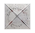 Partecipazione di nozze bianca tagliata al laser con elegante motivo mandala floreale - Bianco