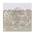 Lasergeschnittene florale Hochzeitseinladung mit goldenem Glitzer-Finish und Innenseite - Hellgold Glitzer