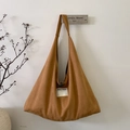 Borsa hobo marrone in finta pelle scamosciata con etichetta Seeyou e alamaro - Camoscio Marrone