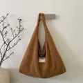 Borsa tote marrone in lana di agnello con etichetta SEEYOU per lo stile autunnale - Lana d'agnello Marrone