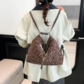Zaino alla moda con stampa leopardata con spalline marroni e grande capacità da donna - Leopardo Marrone