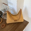 Borsa tote opaca giallo zenzero con tracolla marrone e dettaglio con nodo decorativo - Giallo