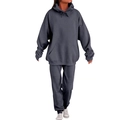 Men's two-piece tracksuit in charcoal grey including a drawstring hoodie and joggers - Dark Gray