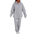 Men's light grey hooded tracksuit set with matching joggers and hoodie for casual wear - Light Gray