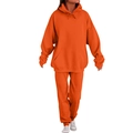 Vibrant orange men's tracksuit set featuring a hooded sweatshirt and matching joggers - Orange
