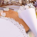 Elegant white laser-cut floral confetti cones for weddings and DIY party decorations - White