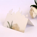 Elegante segnaposto color crema con silhouette di moschea per tavoli festivi - Argento Riflettente