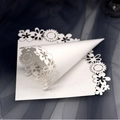 Cornets de confettis en papier découpé au laser blanc pour mariages et décoration DIY - Blanc