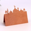 Segnaposto Ramadan bronzo glitterato con silhouette di palazzo traforata - Bronzo Antico