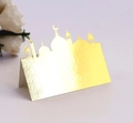 Marque-place doré découpé au laser avec silhouette de mosquée et croissant pour mariage - Or Réfléchissant
