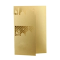 Elegante invito dorato tagliato al laser con motivi di luna, stelle e architettura - Beige Oro