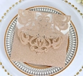 Biglietto d'invito oro champagne con glitter e motivi in pizzo tagliati al laser - Oro Mela