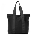 Vista detallada del bolso tote NOCOBAG en nylon negro con etiqueta de marca logo - Negro
