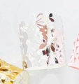 Détail de contours en papier découpé au laser pour bougies LED, or, argent et rose - Argent Réfléchissant