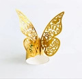 Elegant gold hollow butterfly napkin ring with laser-cut design for formal banquet dining - Reflective Gold