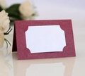 Marque-place élégants bordeaux avec dentelle ajourée nacrée pour décoration de table mariage - Rouge Foncé