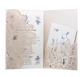 Elegant laser-cut floral invitation suite in light pink with inner printed cards - Flesh Pink
