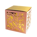 Elegant laser-cut floral favor box in pink and gold finish for weddings and parties - Pink & Gold