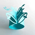Portatovaglioli in carta celeste tagliata al laser con doppia campana e fiocco natalizio - Blu Tiffany