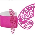 Rose red laser-cut butterfly napkin ring decoration for elegant table settings - Reflective Rose Red