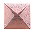 Elegant rose gold laser-cut wedding invitation with intricate floral mandala design - Pink