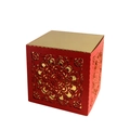 Scatola regalo per matrimonio rossa con intaglio laser e fodera interna dorata - Rosso + Oro