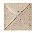Elegant champagne gold laser cut square wedding invitation with mandala pattern - Beige Gold