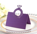 Élégant marque-place violet découpé au laser en forme de diamant pour table de mariage - Violet foncé