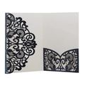 Detailed laser-cut glitter navy blue wedding invitation cover with elegant hollow pattern - Glitter Dark Blue