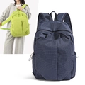 Navy blue and neon green minimalist grid backpacks for commuting and school use - Blue