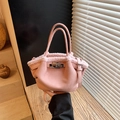 Bolso tote rosa de ante sintético y felpa con cierre de hebilla giratoria y bandolera - Rosa