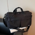 Borsa da viaggio nera in nylon di grande capacità con tracolla per lo sport - Nero