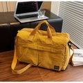 Borsa da viaggio giallo brillante con tasche multiple per fitness e yoga con tracolla - Giallo